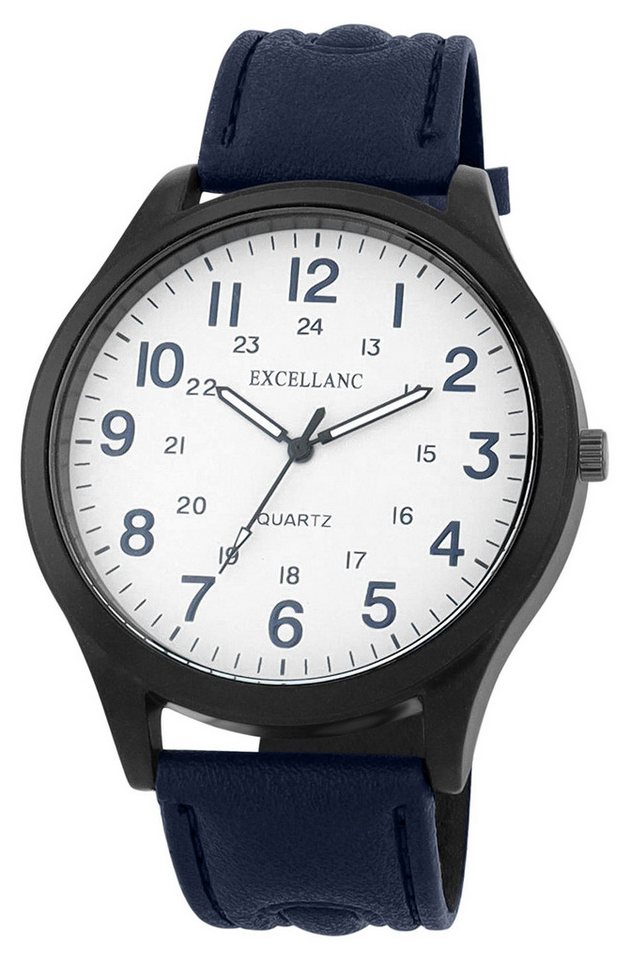 Excellanc Quarzuhr 2900249 Excellanc Herrenuhr mit Band aus Lederimitat in von Excellanc