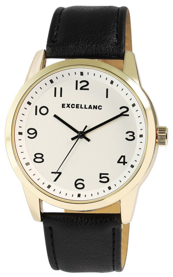 EXCELLANC Quarzuhr 2900275 Excellanc Herrenuhren mit Band aus Lederimitat von EXCELLANC