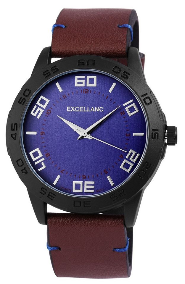 EXCELLANC Quarzuhr 295073000187 Excellanc Herren-Uhr mit Lederimitationsarmband von EXCELLANC