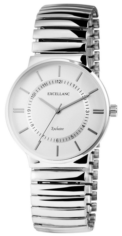 Excellanc Quarzuhr EX0061 Excellanc Herrenuhr mit Edelstahlzugarmband, Herrenuhr Edelstahl von Excellanc