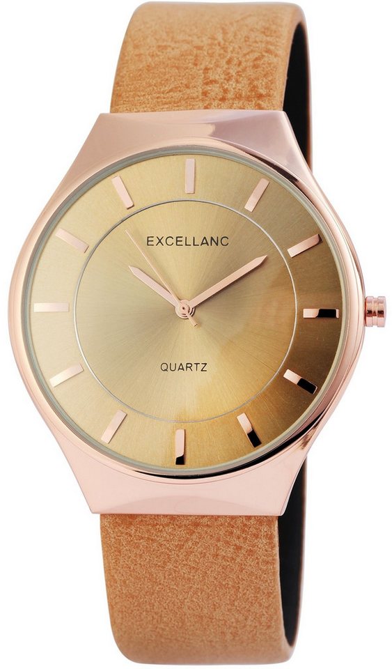 Excellanc Quarzuhr EX0160 Excellanc Damen Lederimitations Armbanduhr, Damenuhr Lederimitat von Excellanc