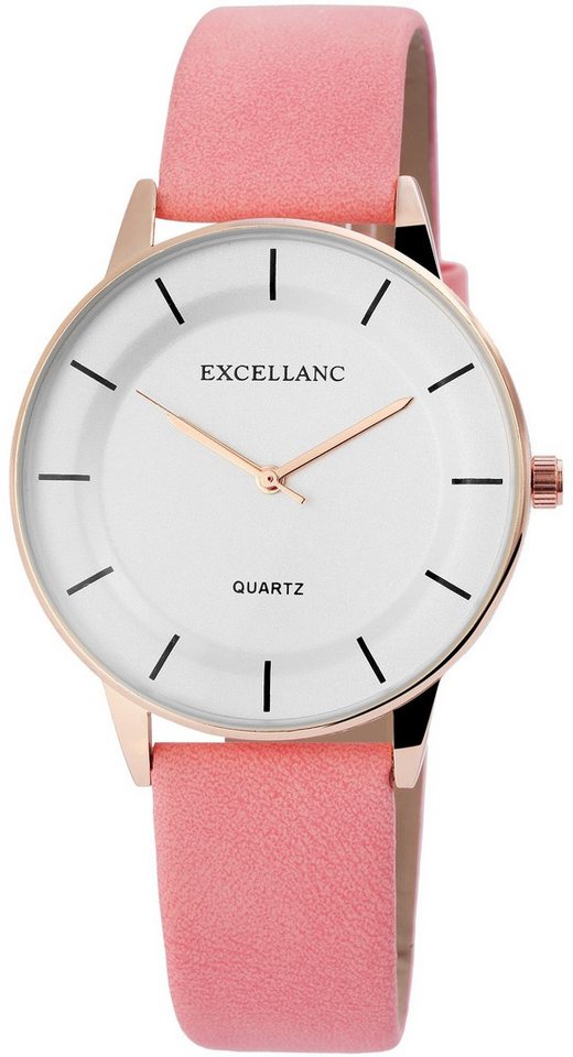 Excellanc Quarzuhr EX0164 Excellanc DAMEN Lederimitations Armbanduhr, Damenuhr Lederimitat von Excellanc