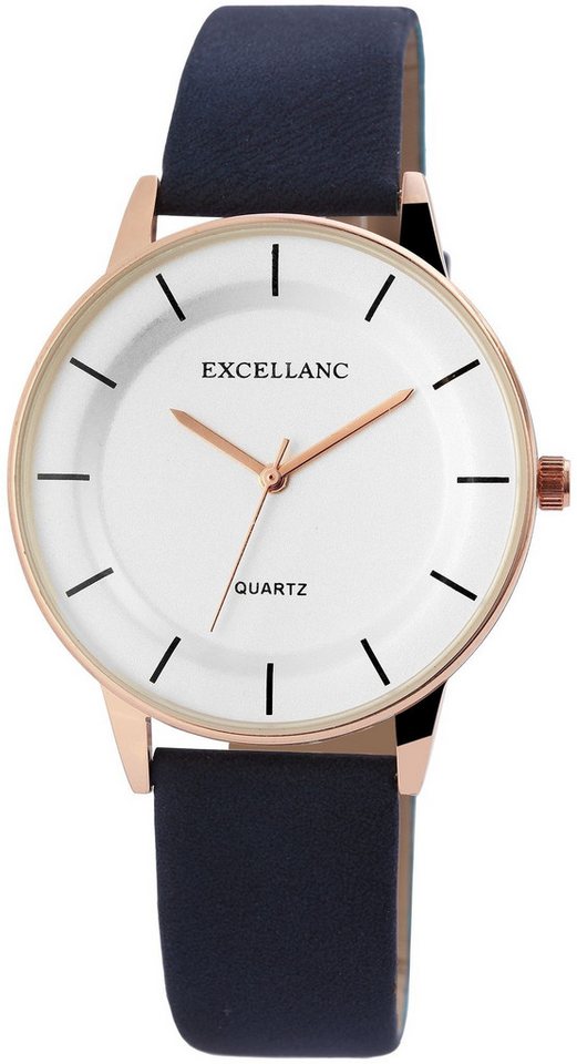 Excellanc Quarzuhr EX0164 Excellanc DAMEN Lederimitations Armbanduhr, Damenuhr Lederimitat von Excellanc