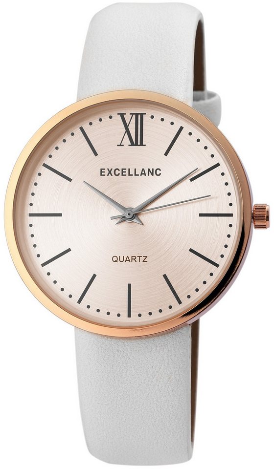 Excellanc Quarzuhr EX0177, Damenuhr Lederimitat von Excellanc