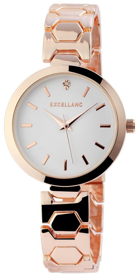 EXCELLANC Quarzuhr EX0186 Excellanc Damenuhr mit Metallarmband, Damenuhr Metall von EXCELLANC