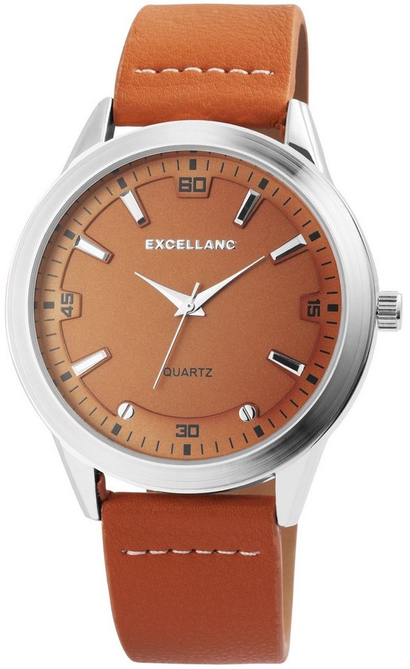 EXCELLANC Quarzuhr EX0189 Excellanc Uhr Herren Kunstleder, Herrenuhr Lederimitat von EXCELLANC