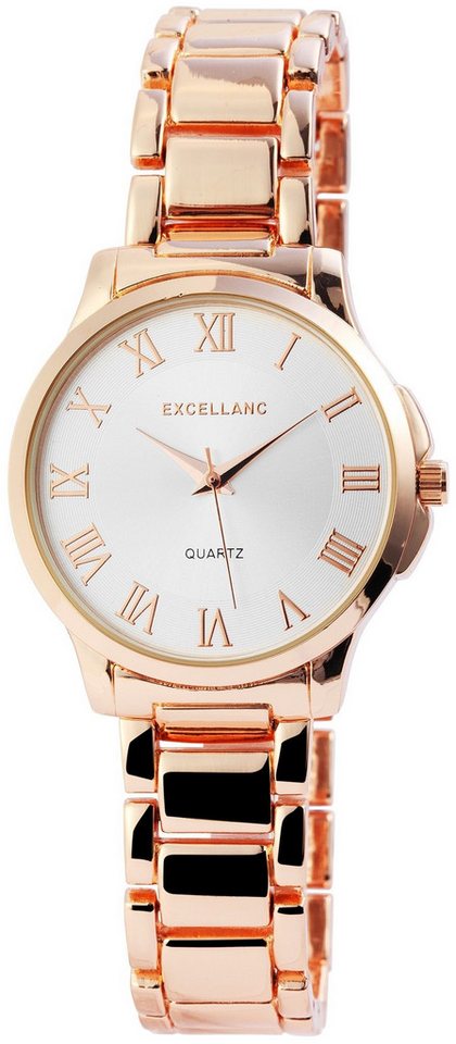 Excellanc Quarzuhr EX0192 mit Metallarmband, Mineralglas, Clipverschluss, Damenuhr Metall von Excellanc