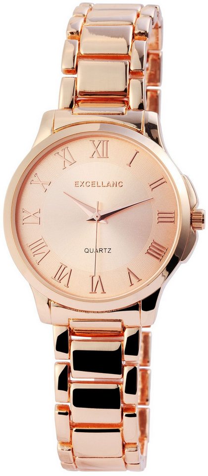 EXCELLANC Quarzuhr EX0192 mit Metallarmband, Mineralglas, Clipverschluss, Damenuhr Metall von EXCELLANC