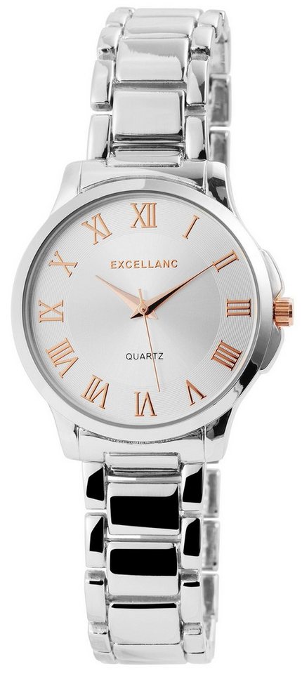 Excellanc Quarzuhr EX0192 mit Metallarmband, Mineralglas, Clipverschluss, Damenuhr Metall von Excellanc