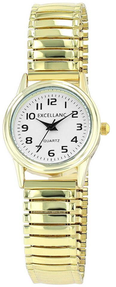 EXCELLANC Quarzuhr EX0260 Edelstahlzugarmband, Damen, basic, schlicht, Damenuhr Edelstahl von EXCELLANC