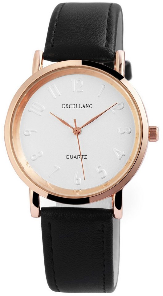 Excellanc Quarzuhr EX0292 Excellanc Damenuhr mit Band aus Lederimitat, Damenuhr Lederimitat von Excellanc