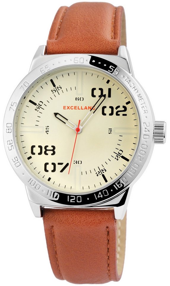 Excellanc Quarzuhr EX0308, Herrenuhr Lederimitat Excellanc Quarzuhr EX0308, Herrenuhr Lederimitat von Excellanc