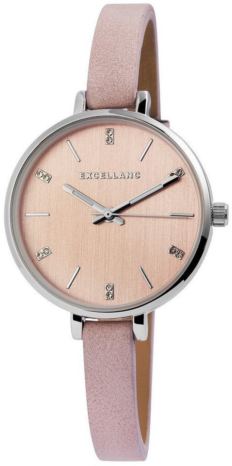 Excellanc Quarzuhr EX0316, Damenuhr Lederimitat von Excellanc