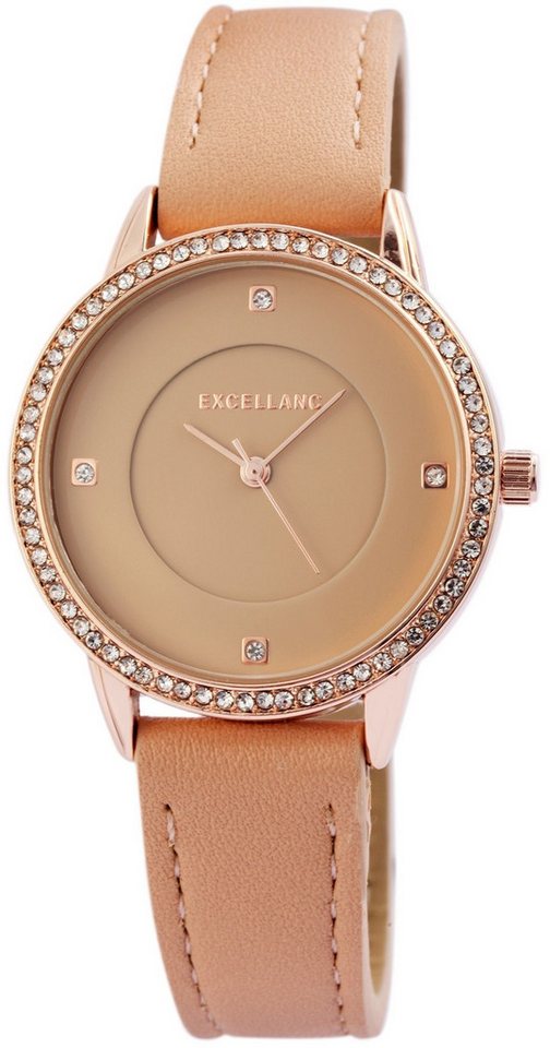 Excellanc Quarzuhr EX0317 Excellanc Damenuhr mit Band aus Lederimitat, Damenuhr Lederimitat von Excellanc