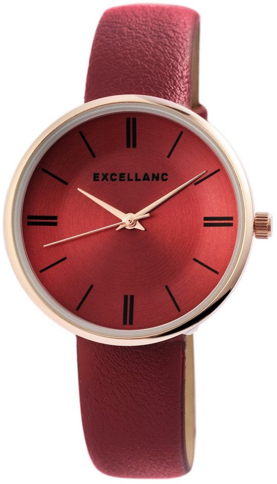 Excellanc Quarzuhr EX0320, Damenuhr Lederimitat von Excellanc