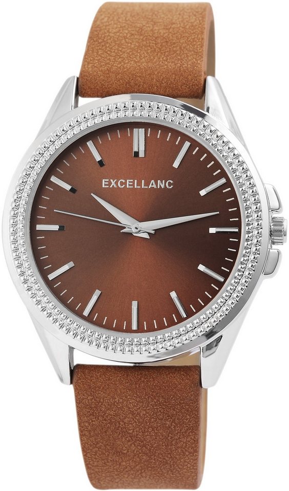 Excellanc Quarzuhr EX0323, Damenuhr Lederimitat von Excellanc