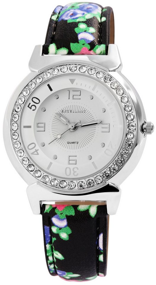 Excellanc Quarzuhr EX0347, Damenuhr Lederimitat von Excellanc