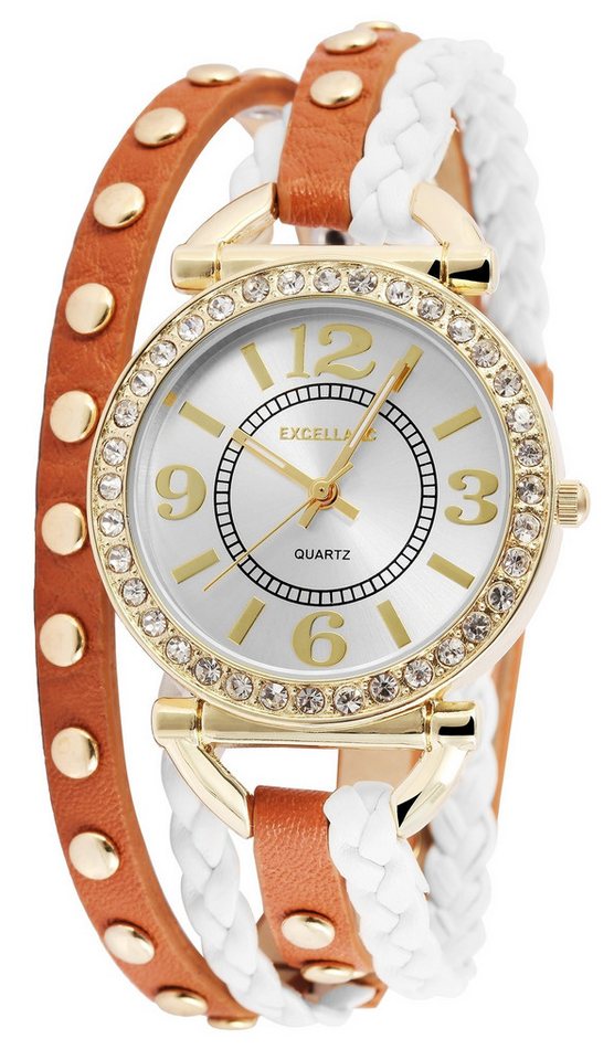 Excellanc Quarzuhr EX0348, Damenuhr Lederimitat von Excellanc