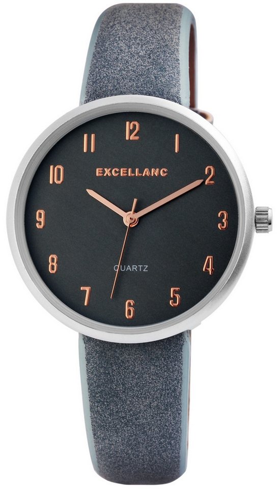 Excellanc Quarzuhr EX0355, Damenuhr Lederimitat von Excellanc
