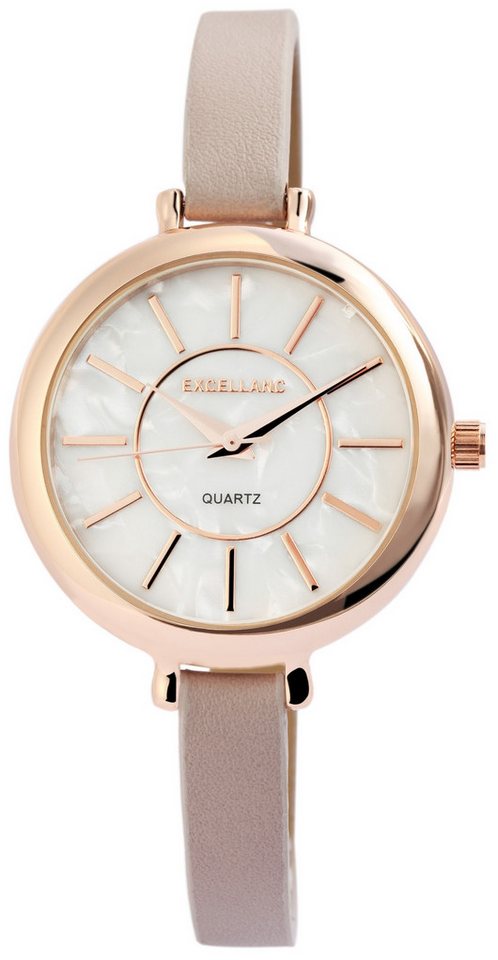 Excellanc Quarzuhr EX0356, Damenuhr Lederimitat von Excellanc