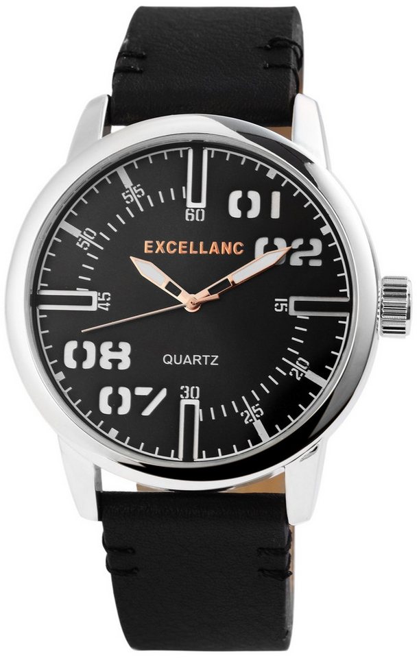 Excellanc Quarzuhr EX0361 Excellanc Unisexuhr mit Band aus Lederimitat, Herrenuhr Lederimitat Excellanc Quarzuhr EX0361 Excellanc Unisexuhr mit Band aus Lederimitat, Herrenuhr Lederimitat von Excellanc