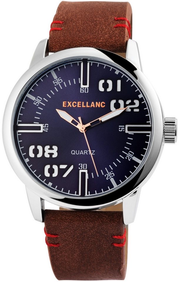 Excellanc Quarzuhr EX0361, Herrenuhr Lederimitat Excellanc Quarzuhr EX0361, Herrenuhr Lederimitat von Excellanc