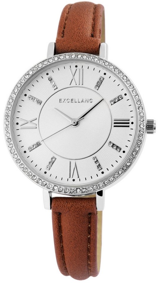 Excellanc Quarzuhr EX0369, Damenuhr Lederimitat von Excellanc