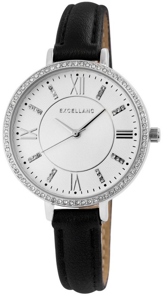 Excellanc Quarzuhr EX0369, Damenuhr Lederimitat von Excellanc