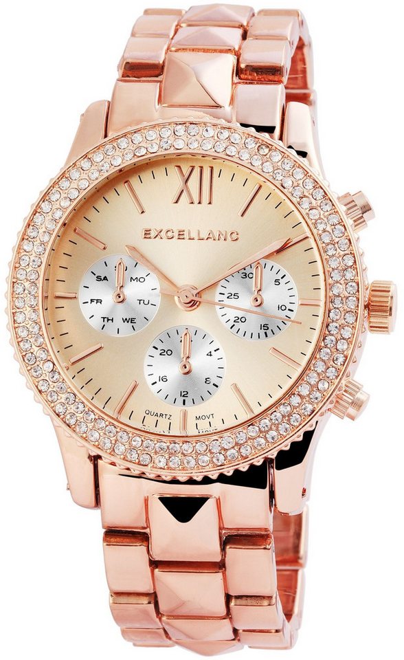EXCELLANC Quarzuhr EX0437 Excellanc Damenuhr mit Metallarmband, Damenuhr Metall von EXCELLANC