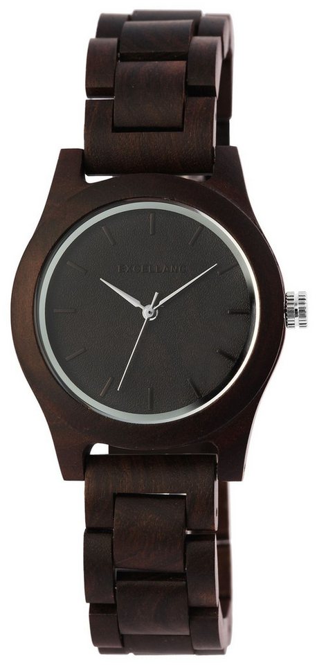 Excellanc Quarzuhr EX0451 Excellanc Damenuhr aus Olivenholz, Damenuhr Zebraholz von Excellanc