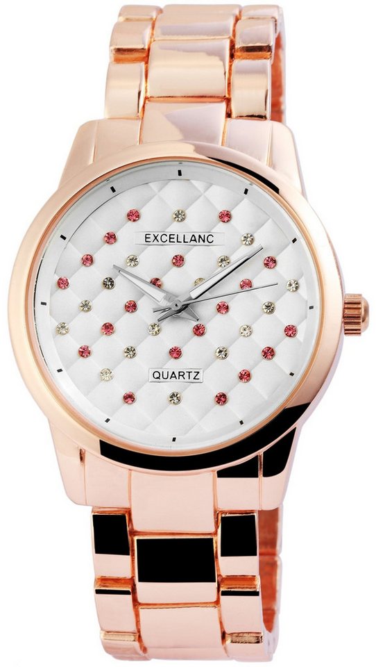 Excellanc Quarzuhr EX0490 Excellanc Damenuhr mit Metallband, Damenuhr Metall von Excellanc