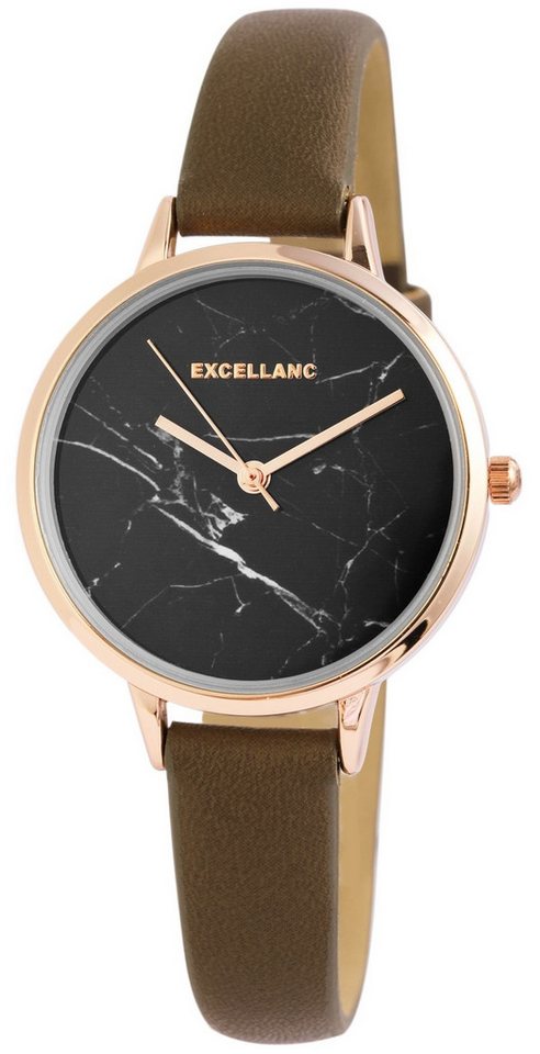 Excellanc Quarzuhr EX0515 Excellanc Damenuhr mit Band aus Lederimitat, Damenuhr Lederimitat von Excellanc