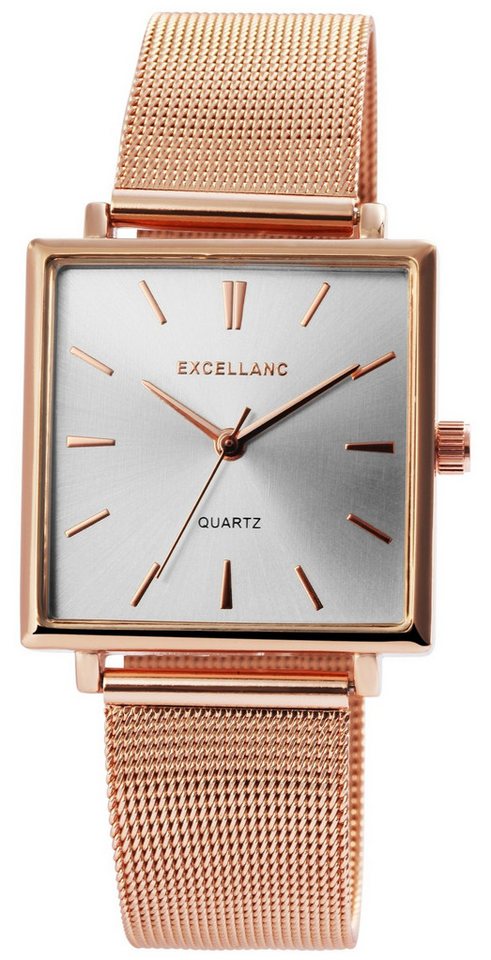 Excellanc Quarzuhr EX0550 Excellanc Unisexuhr mit Edelstahl-Milanaisearmband von Excellanc