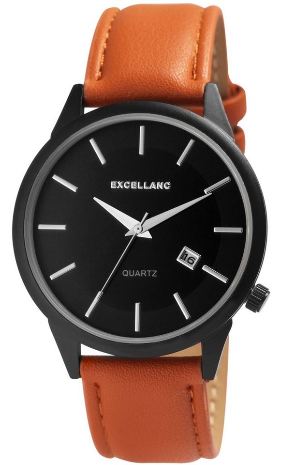 Excellanc Quarzuhr EX0567 Excellanc Herrenuhr Datumsanzeige mit, Herrenuhr Lederimitat Excellanc Quarzuhr EX0567 Excellanc Herrenuhr Datumsanzeige mit, Herrenuhr Lederimitat von Excellanc