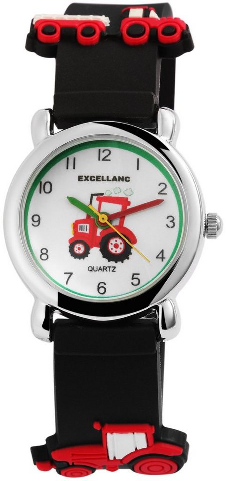 Excellanc Quarzuhr Mikel Traktor analoge Kinderuhr mit Silikonarmband 4500029, Kinder Armbanduhr von Excellanc