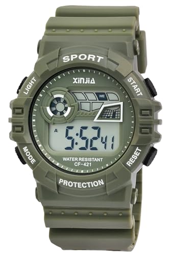 Excellanc Sportliche Herren Armband Uhr Grün Digital Kunststoff Silikon Alarm Datum Wecker Quarz Jungen Kinder 92400018003 von Excellanc