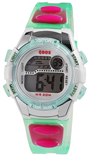 Excellanc Sportliche Kinderuhr Weiß Grün Pink Digital Kunststoff Silikon Alarm Datum Wecker Quarz Junge Mädchen 94400001004 von Excellanc