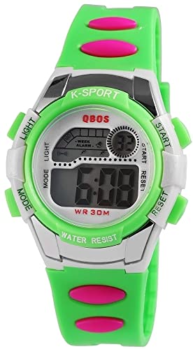 Excellanc Sportliche Kinderuhr Weiß Grün Pink Digital Kunststoff Silikon Alarm Datum Wecker Quarz Junge Mädchen 94400001005 von Excellanc