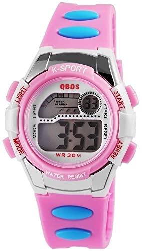 Excellanc Sportliche Kinderuhr Weiß Rosa Blau Digital Kunststoff Silikon Alarm Datum Wecker Quarz Junge Mädchen 94400001002 von Excellanc