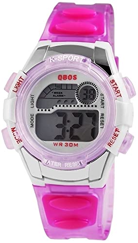 Excellanc Sportliche Kinderuhr Weiß Rosa Digital Kunststoff Silikon Alarm Datum Wecker Quarz Junge Mädchen 94400001006 von Excellanc