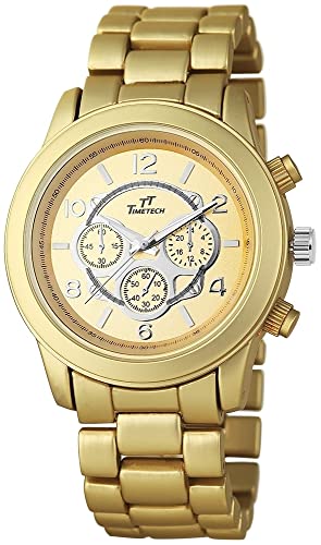 Excellanc TimeTech Modische Herren Armband Uhr Gold Metall Analog Chrono-Look Quarz 9227504000002 von Excellanc