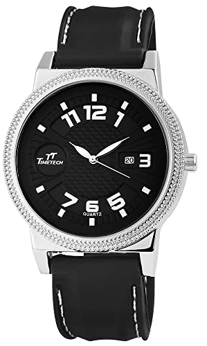 Excellanc TimeTech Modische Herren Armband Uhr Schwarz Datum Silikon Analog Quarz 9227621300007 von Excellanc