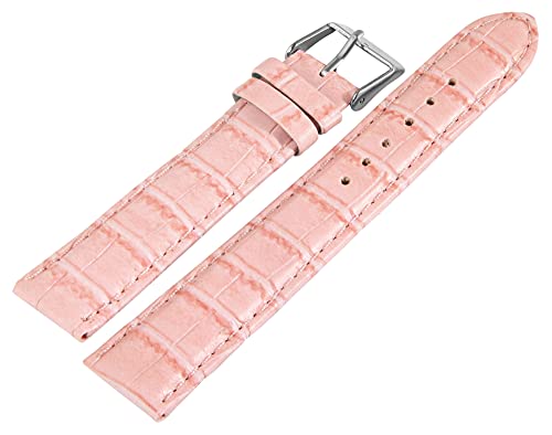 Excellanc-Uhrenarmband Ersatz Echt Leder Stegbreite 12-20 mm Dornschließe (Stegbreite: 18 mm, rosa) von Excellanc