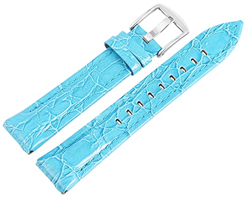 Excellanc-Uhrenarmband Ersatz Echt Leder Stegbreite 20-22 mm Dornschließe (Stegbreite: 22 mm, hellblau) von Excellanc