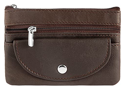 Excellanc Unisex-Schlüsselbeutel Echt Leder Querformat 12 x 8 x 1 cm 3020001 (Dunkelbraun) von Excellanc