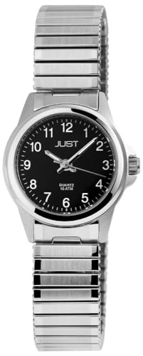 Klassische Damen Armband Uhr Schwarz Silber Edelstahl Zugband Analog Quarz 10ATM Fashion 9JU10103002 von Excellanc