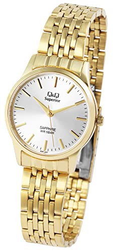 Q&Q Superior by Citizen Damen Armband Uhr Silber Gold Edelstahl Analog Saphirglas 5ATM 9S281J001Y von Excellanc
