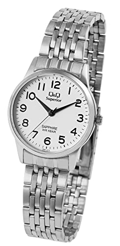 Q&Q Superior by Citizen Damen Armband Uhr Weiß Silber Edelstahl Analog Saphirglas 5ATM 9S281J214Y von Excellanc