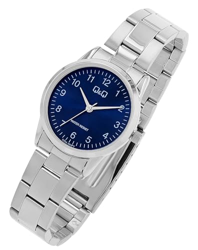 Q&Q by Citizen Damen Armband Uhr Blau Silber Analog Edelstahl Quarz Mode 3ATM Frauen 9C09A004PY von Excellanc