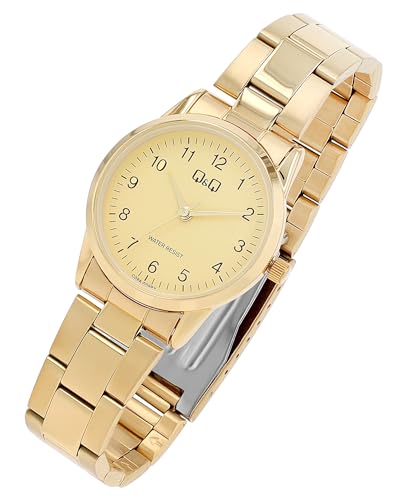 Q&Q by Citizen Damen Armband Uhr Gold Analog Edelsthal Quarz Mode 3ATM Frauen 9C09A009PY von Excellanc